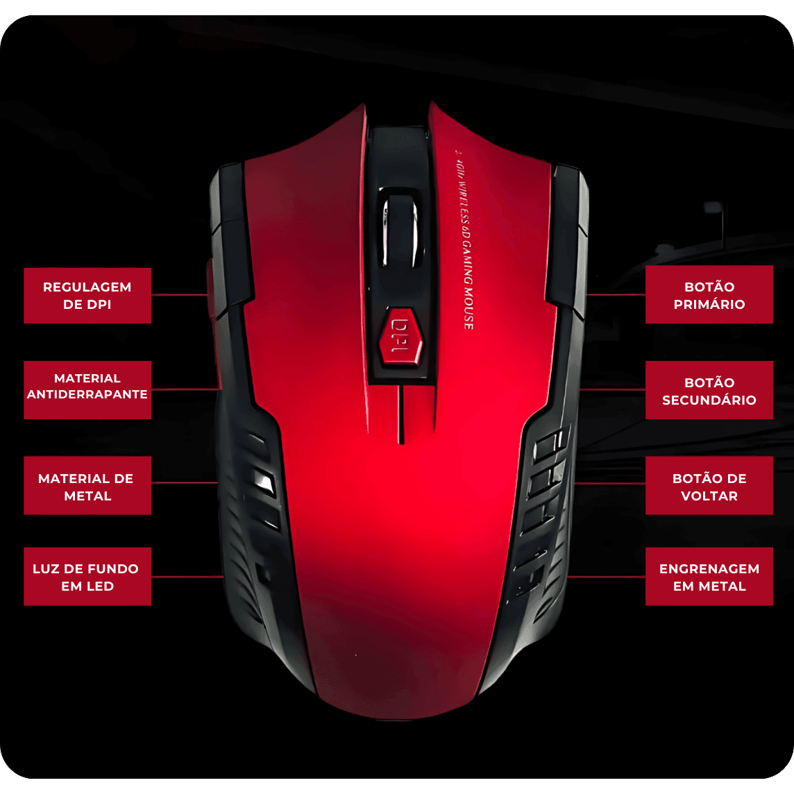 Mouse Game Bluetooth 1600 DPI 2.4Ghz USB AltoTech