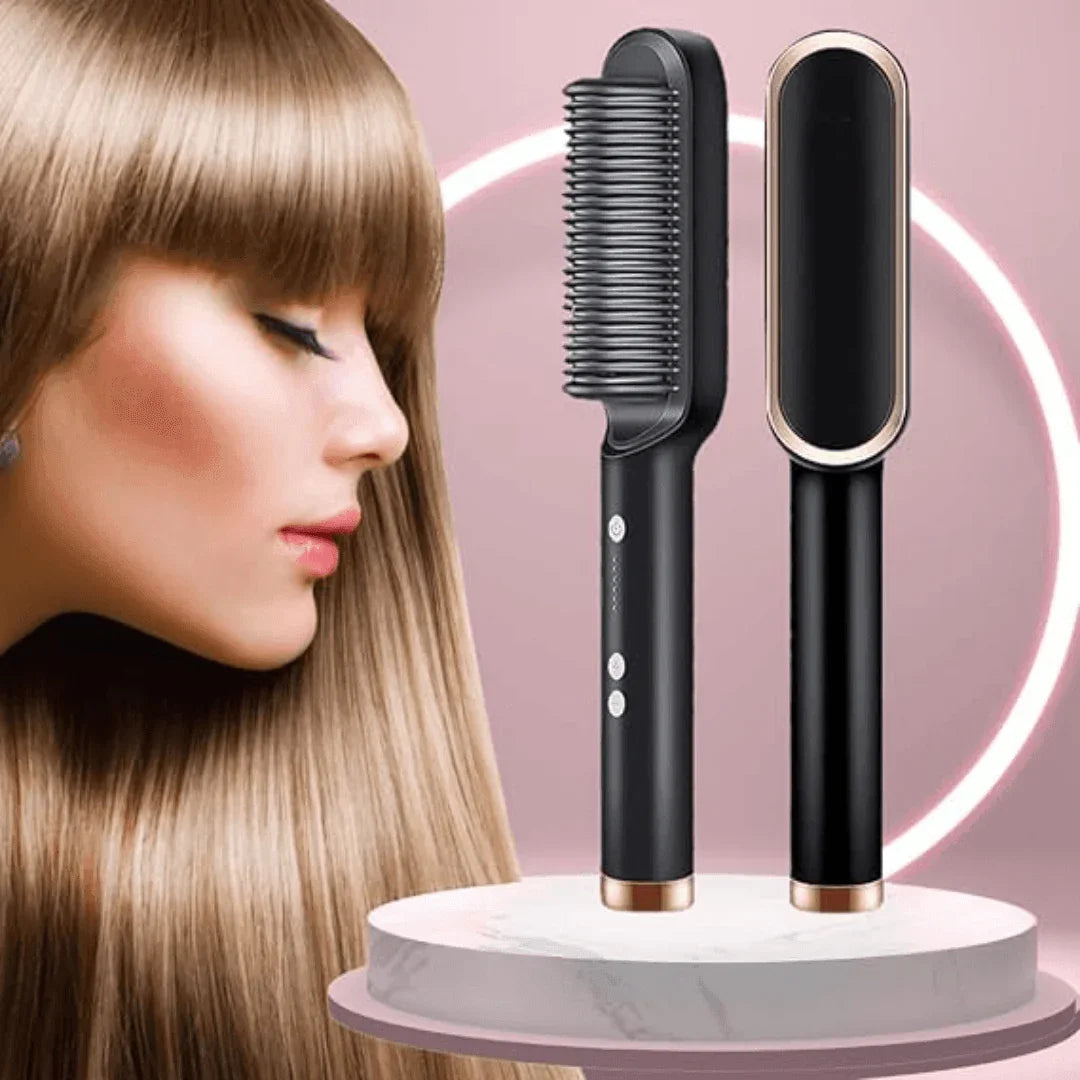 ShineBrush - Escova Alisadora Premium (Preto) AltoTech