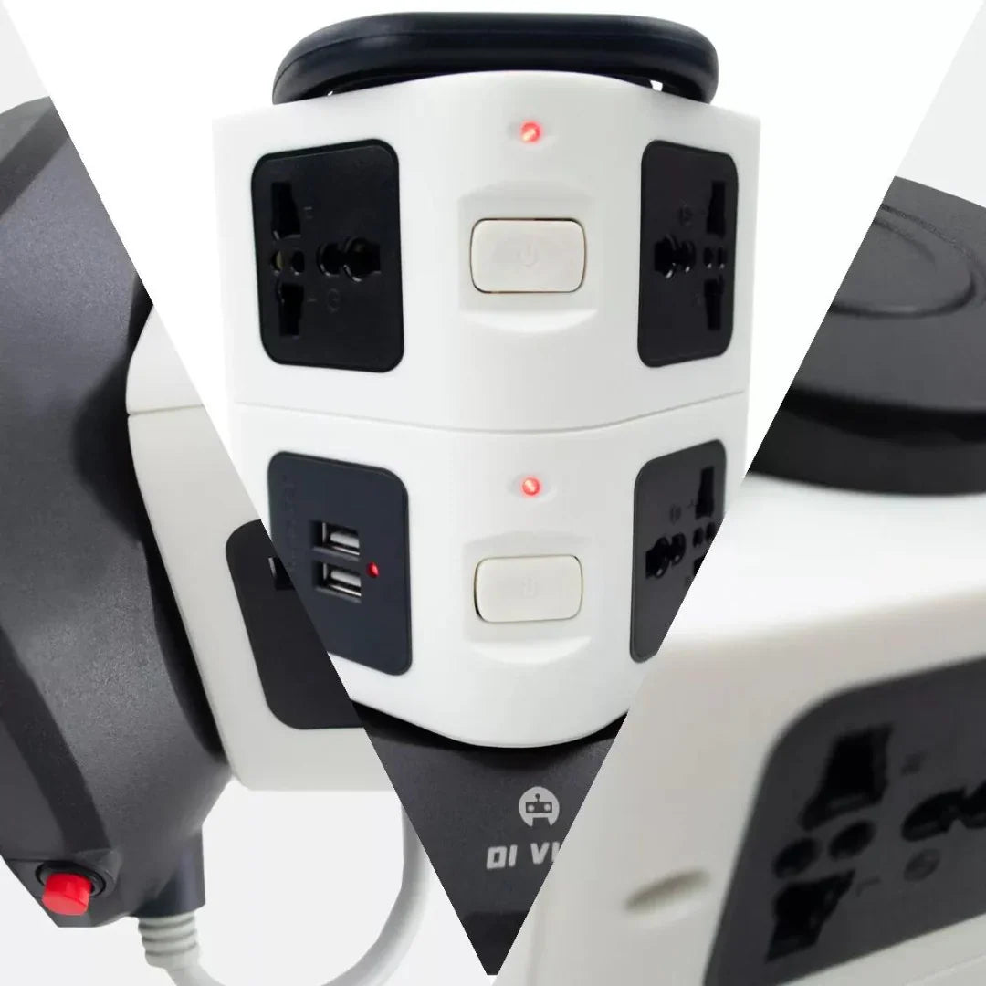 Torre de Tomada Elétrica com 7 Entradas Universais e 2 Portas USB - OI-TO 128 Generico