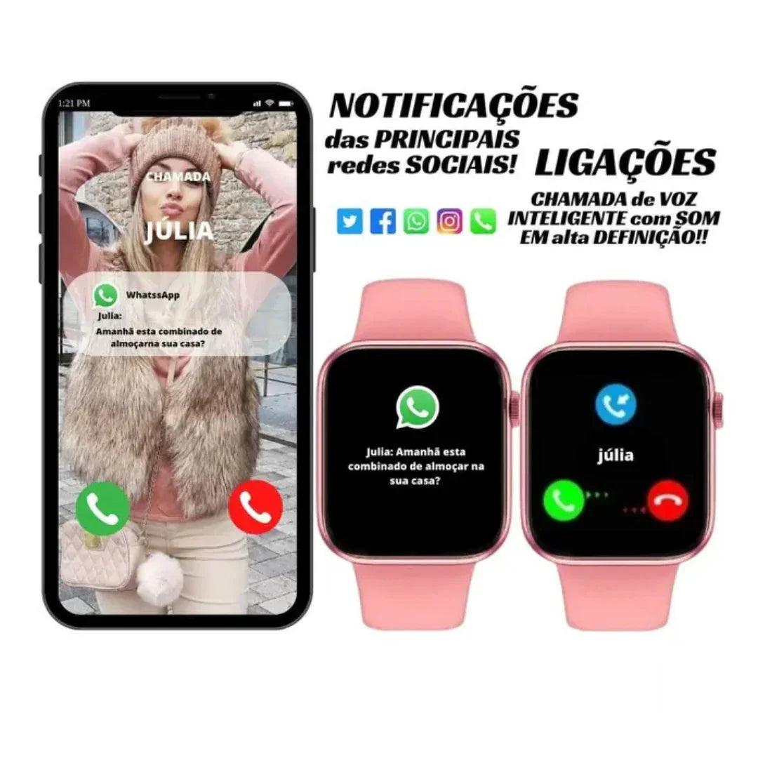 Relógio Smartwatch S8 Pro Series 8 - Rosa AltoTech