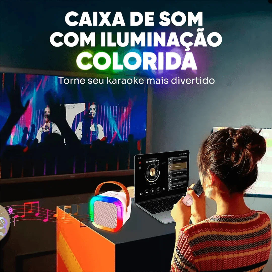 Caixa de Som Karaoke Ksing Portátil com microfones AltoTech