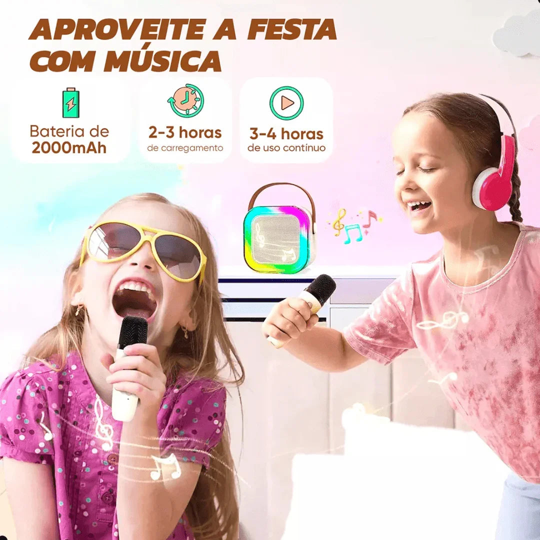 Caixa de Som Karaoke Ksing Portátil com microfones AltoTech