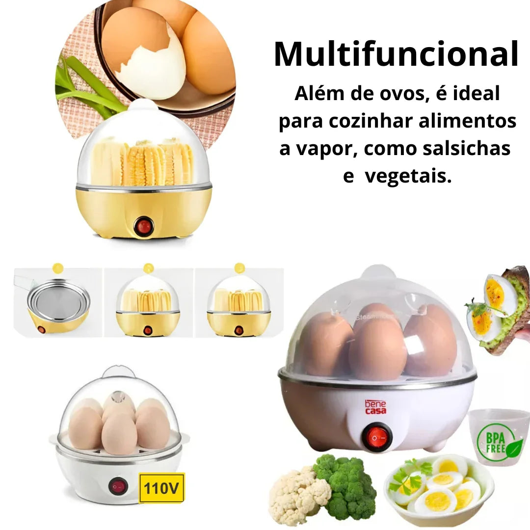 Cozedor de Ovos Elétrico Multifuncional - Egg Cooker 110V - (Cor Sortida) Generico