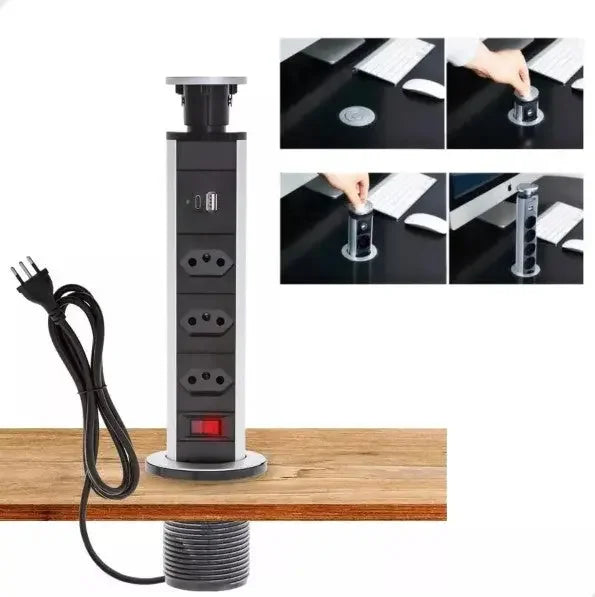 Tomada Multifuncional Power Socket Torre Retrátil BM-8691 Generico