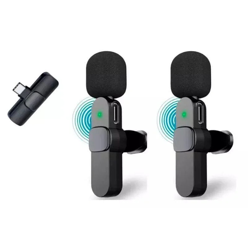 Kit 2 Microfone de Lapela Sem Fio – Áudio Profissional em Movimento AltoTech