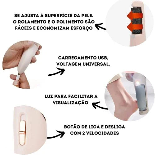 Lixa de Pé Elétrica Recarregável À Prova Dágua Generico
