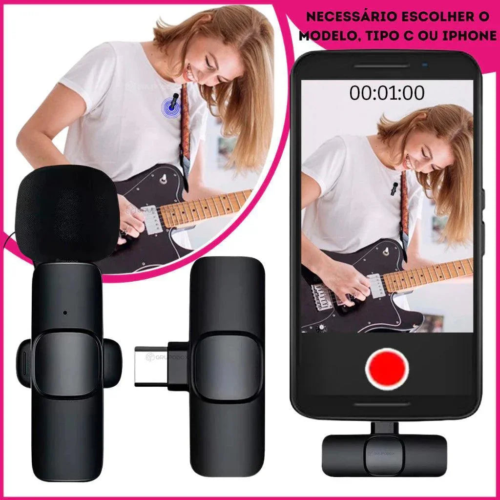Kit Youtuber com Tripé + Ring Light + Microfone de Lapela Sem Fio AltoTech
