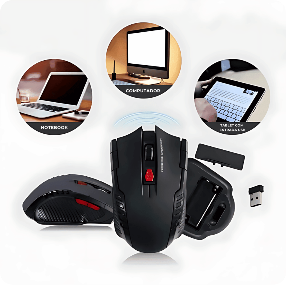 Mouse Game Bluetooth 1600 DPI 2.4Ghz USB AltoTech