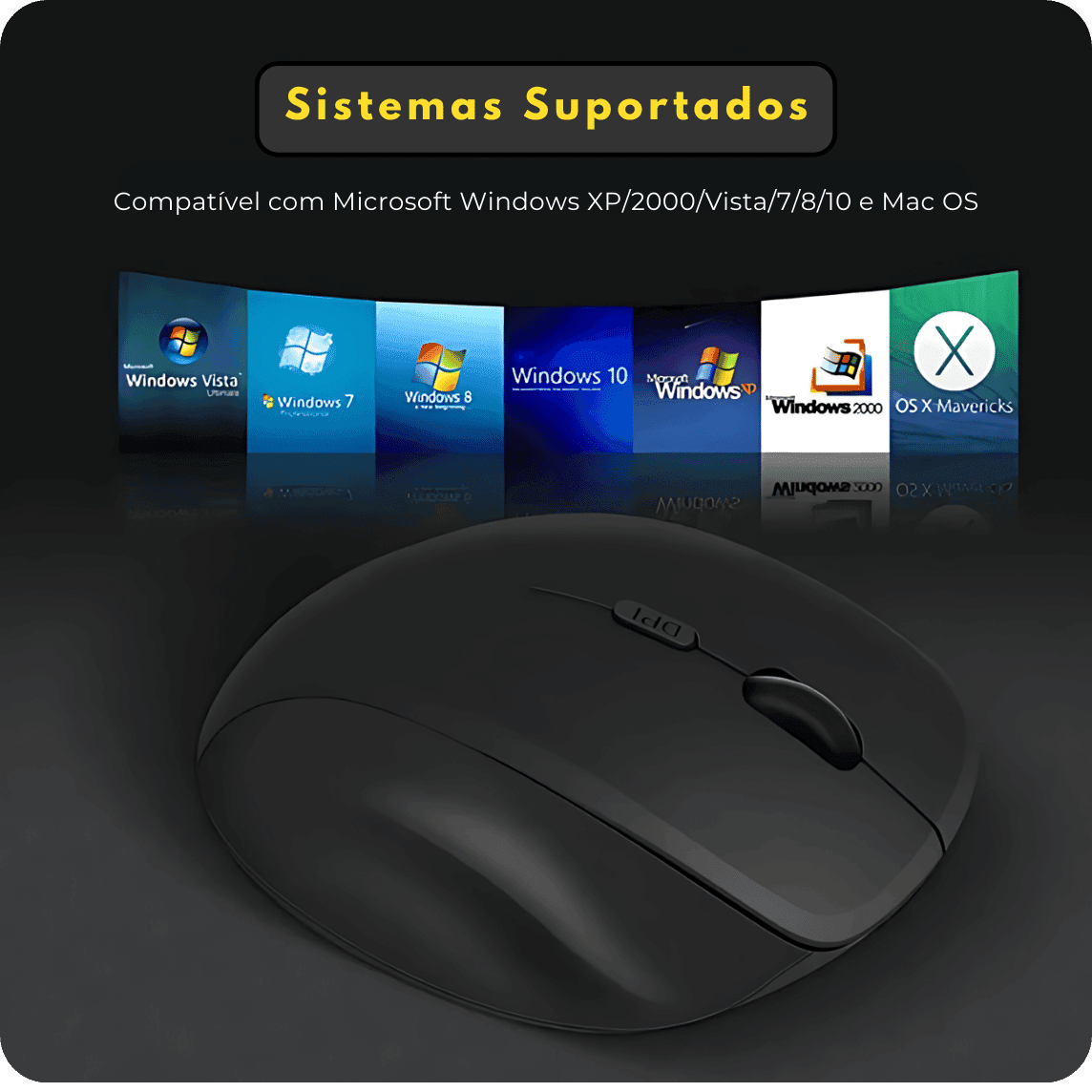 Mouse Bluetooth Recarregável DPI 1.600 USB AltoTech