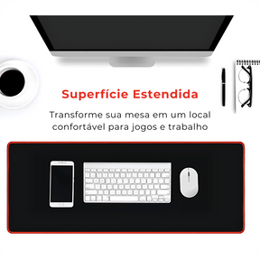 Mousepad Sensix Antiderrapante com Borda Costurada Vermelha