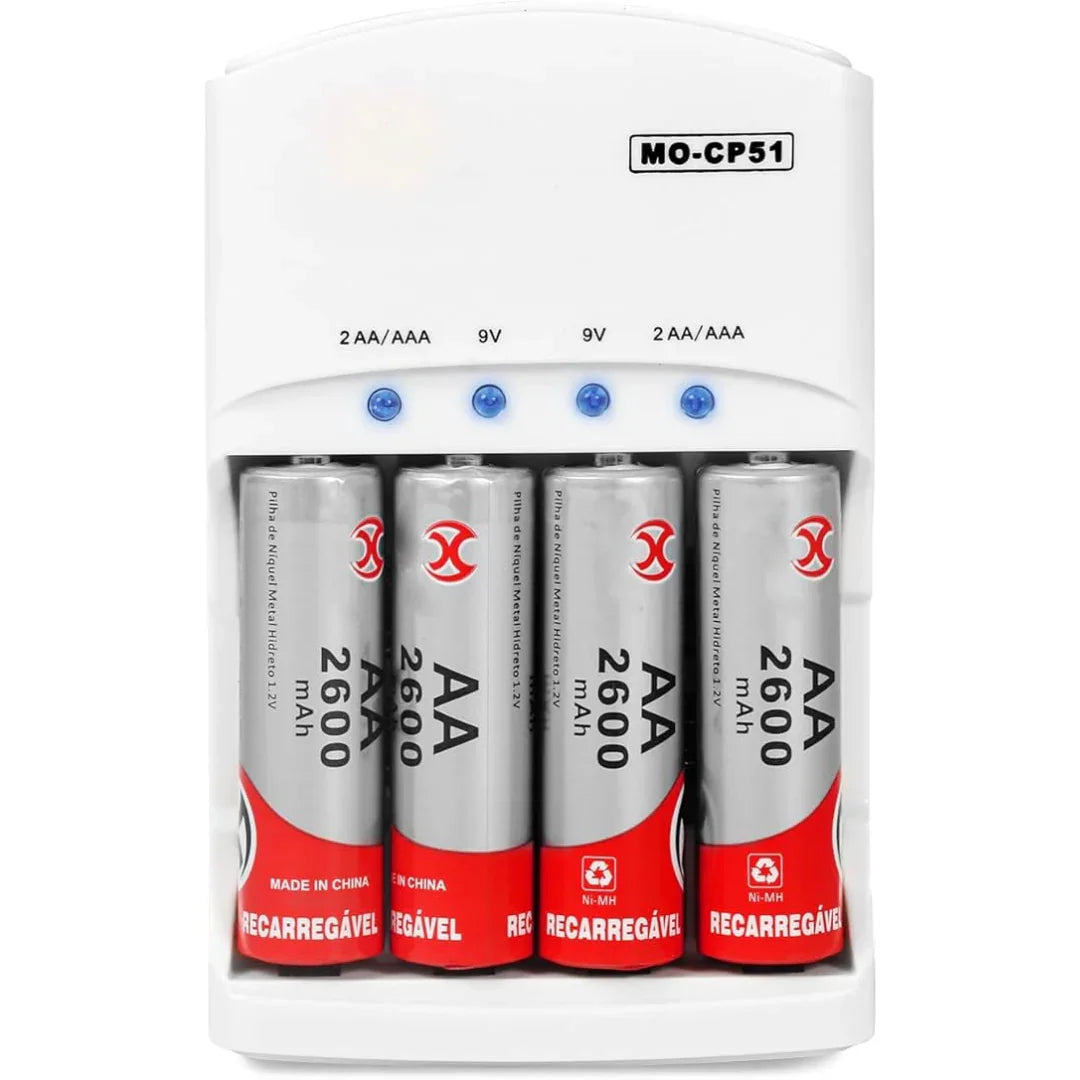 Carregador de Pilhas AA - MOX MO-CP51 Generico