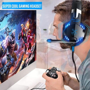 Headset Gamer Led com Microfone Kp-455a