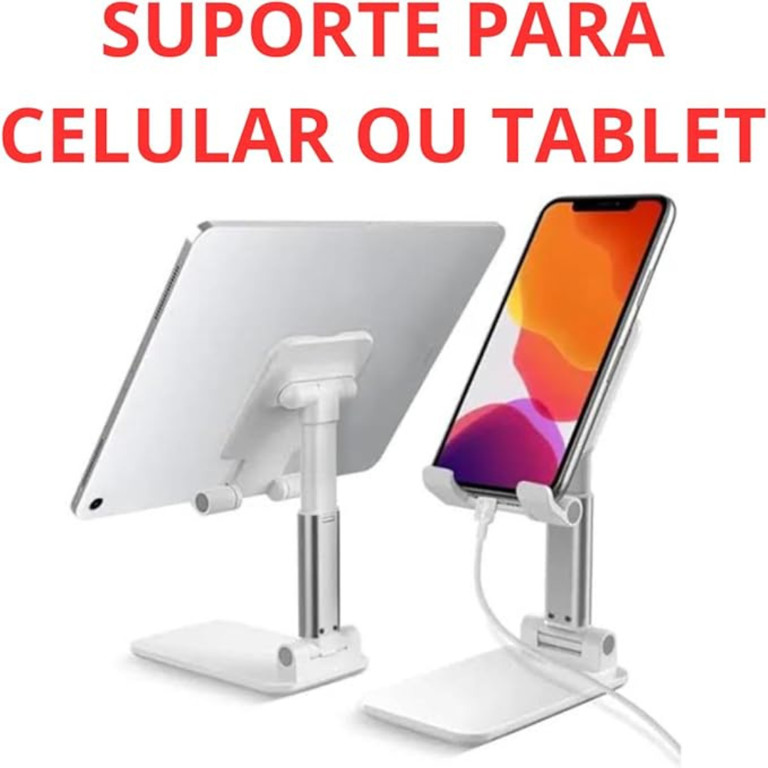 Suporte de Mesa Universal Ajustável para Celular e Tablet até 7"