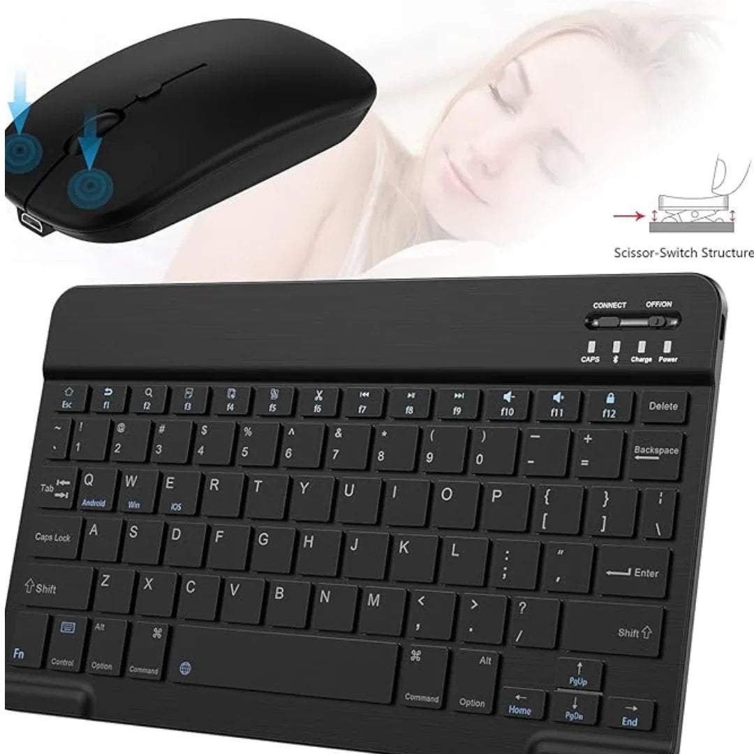 Conjunto de Teclado + Mouse sem fio e Bluetooth e tablet- Preta- Abnt 2 Generico