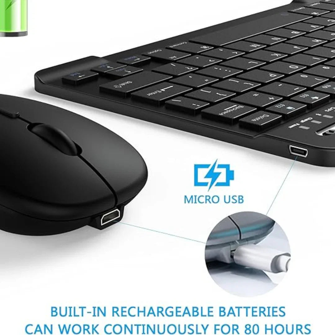 Conjunto de Teclado + Mouse sem fio e Bluetooth e tablet- Preta- Abnt 2 Generico