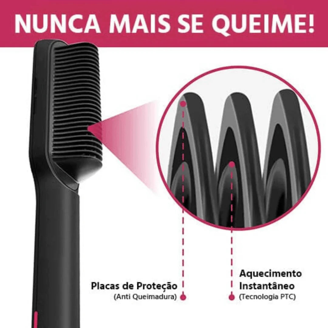ShineBrush - Escova Alisadora Premium (Verde) AltoTech