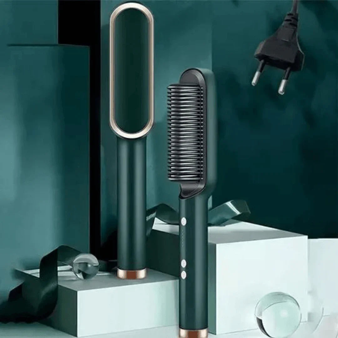 ShineBrush - Escova Alisadora Premium (Verde) AltoTech