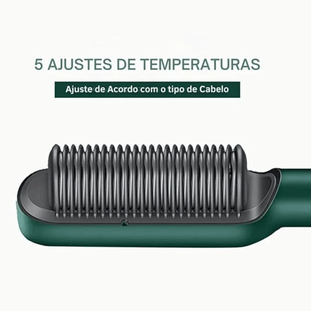 ShineBrush - Escova Alisadora Premium (Verde) AltoTech