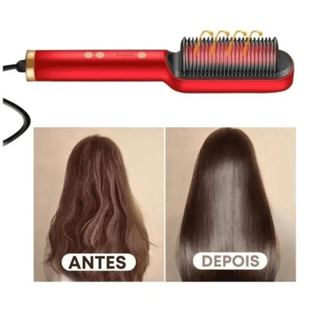 ShineBrush - Escova Alisadora Premium (Vermelho) AltoTech