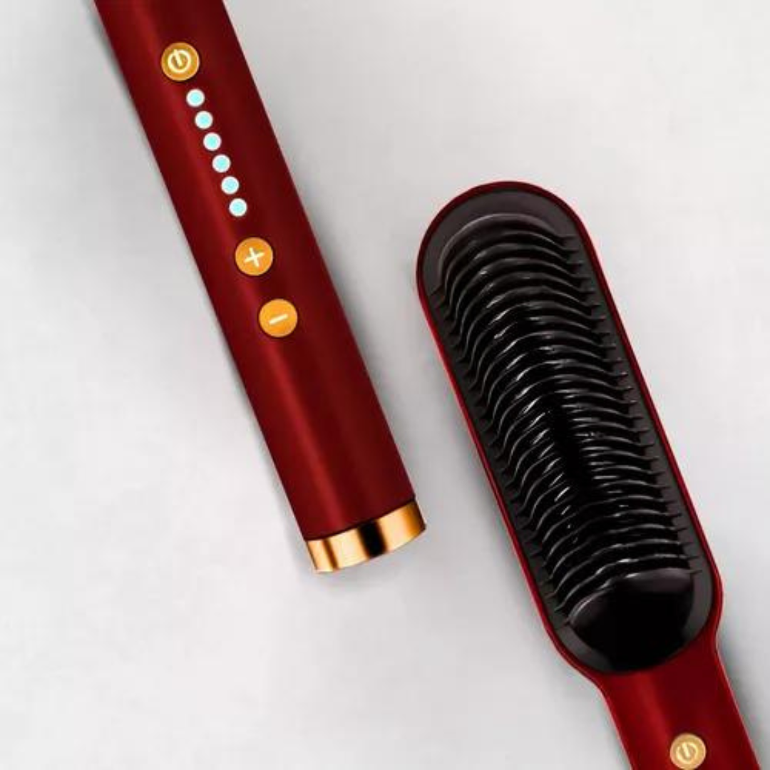 ShineBrush - Escova Alisadora Premium - Vermelho