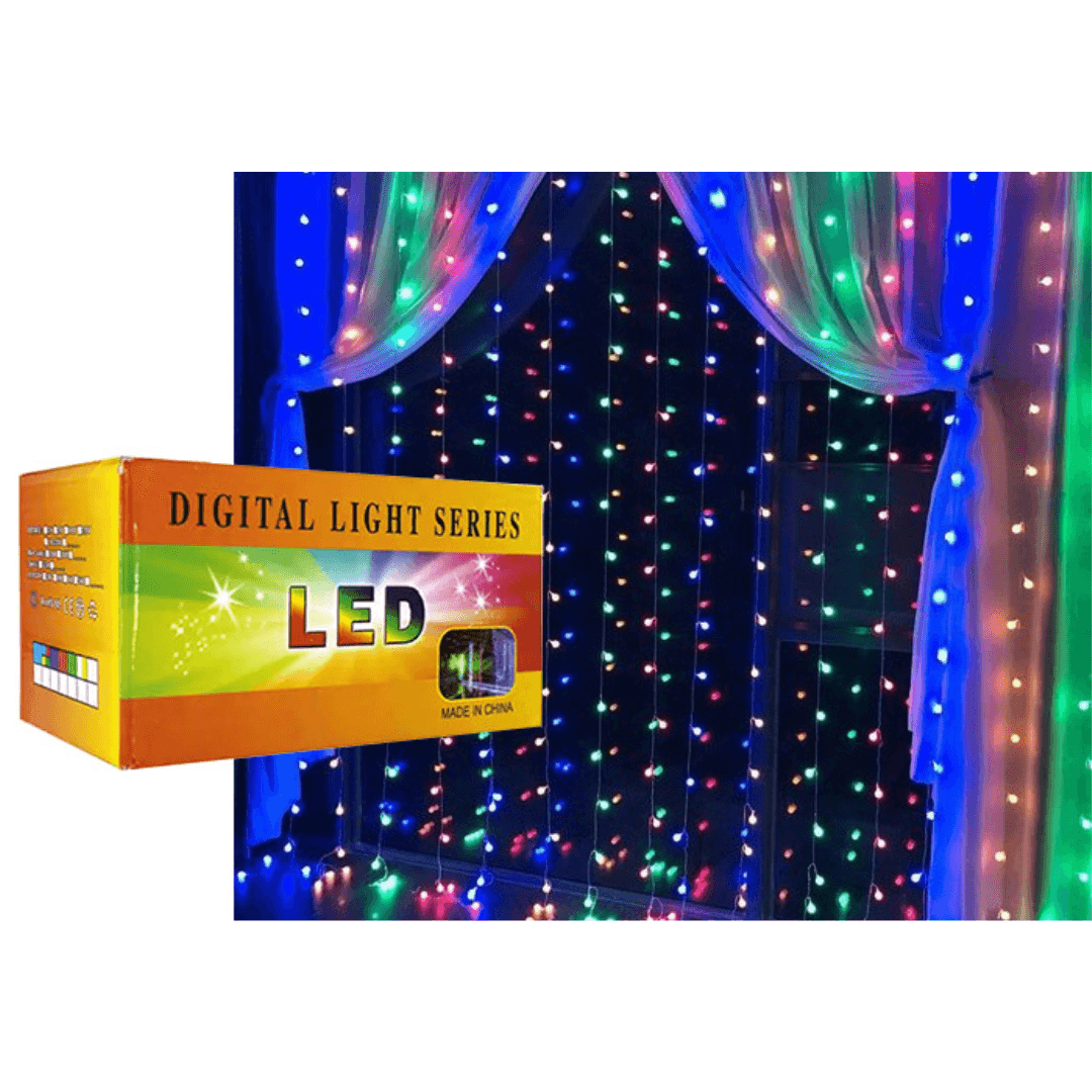 Cortina LED Multicolor c/320 Luzes 3x2mt