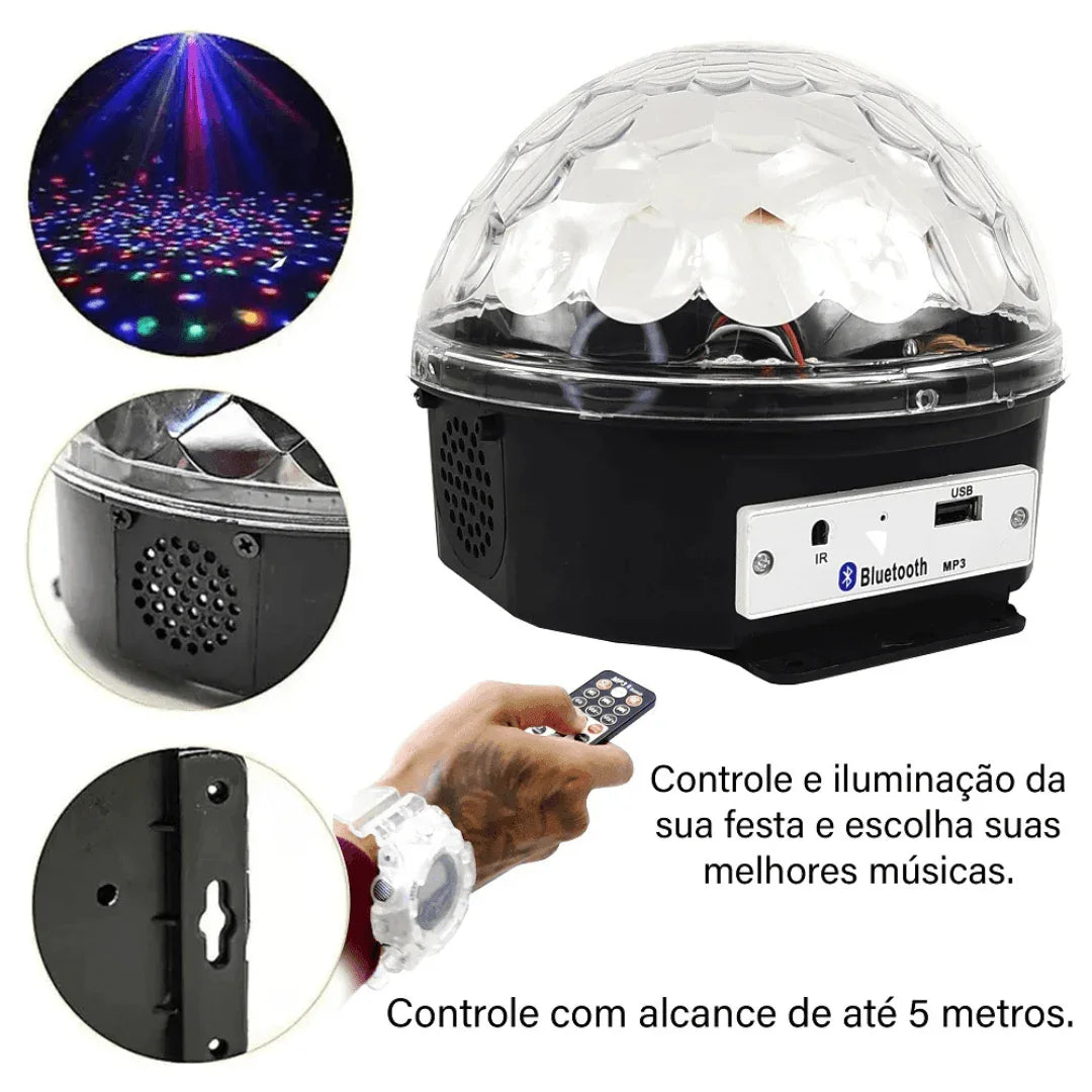 StarBlast - Bola LED com Som Bluetooth e Controle AltoTech