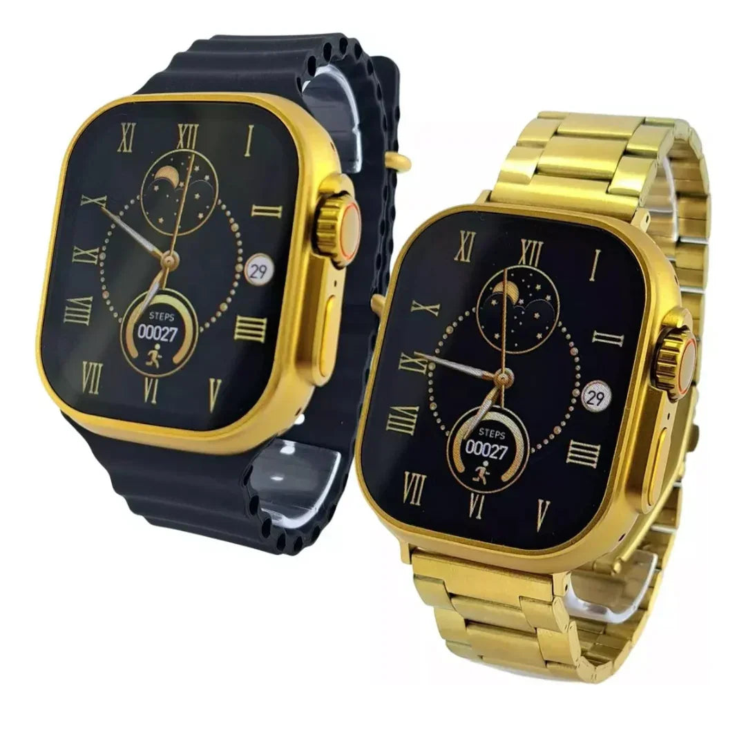Relógio Smartwatch Gold Bw15 Ultra Max + 2 Pulseira - Dourado/Preto AltoTech
