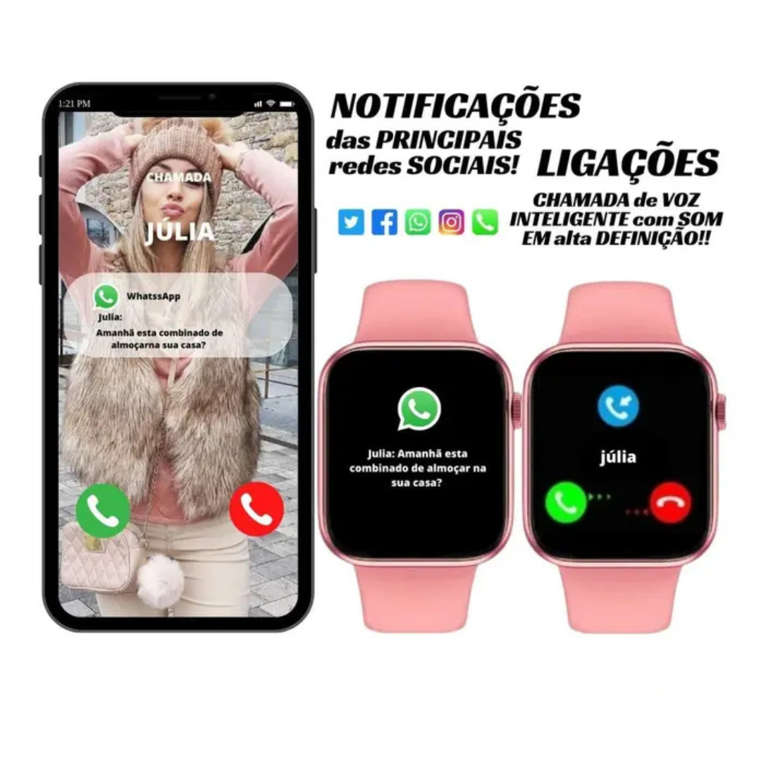 Relógio Smartwatch S8 Pro Series 8 - ROSA