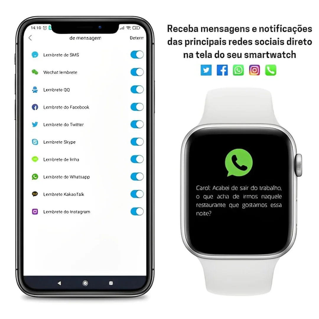 Relógio Smartwatch S8 Pro Series 8 -Branco AltoTech