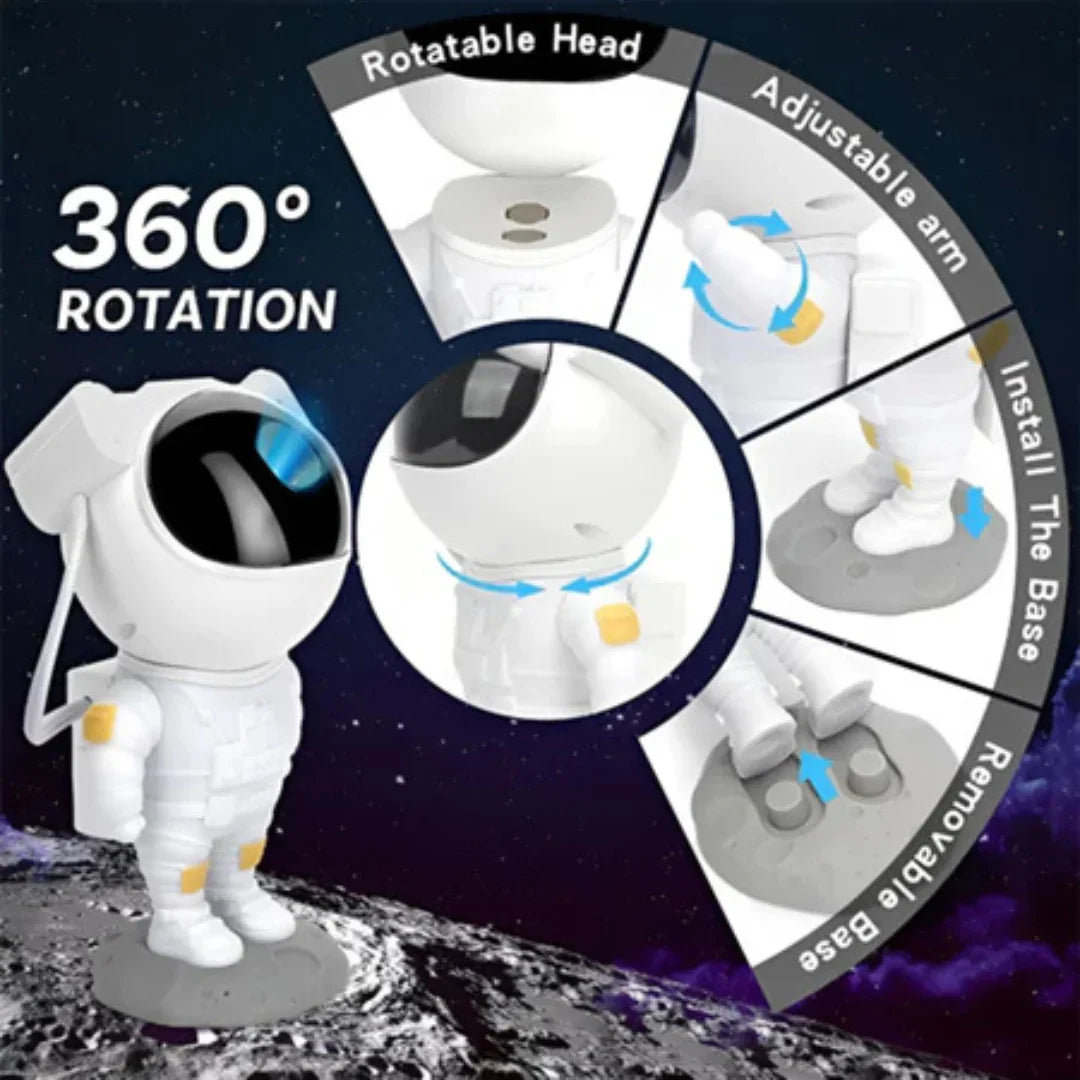 Mini Projetor Astronauta Luz Estelar com Controle Remoto Generico