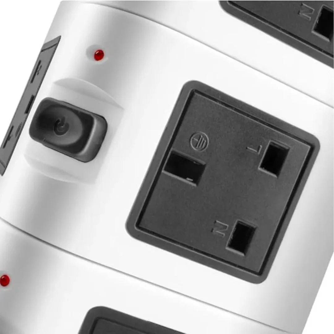 Torre de Tomada Elétrica com 7 Entradas Universais e 2 Portas USB - OI-TO 128 Generico