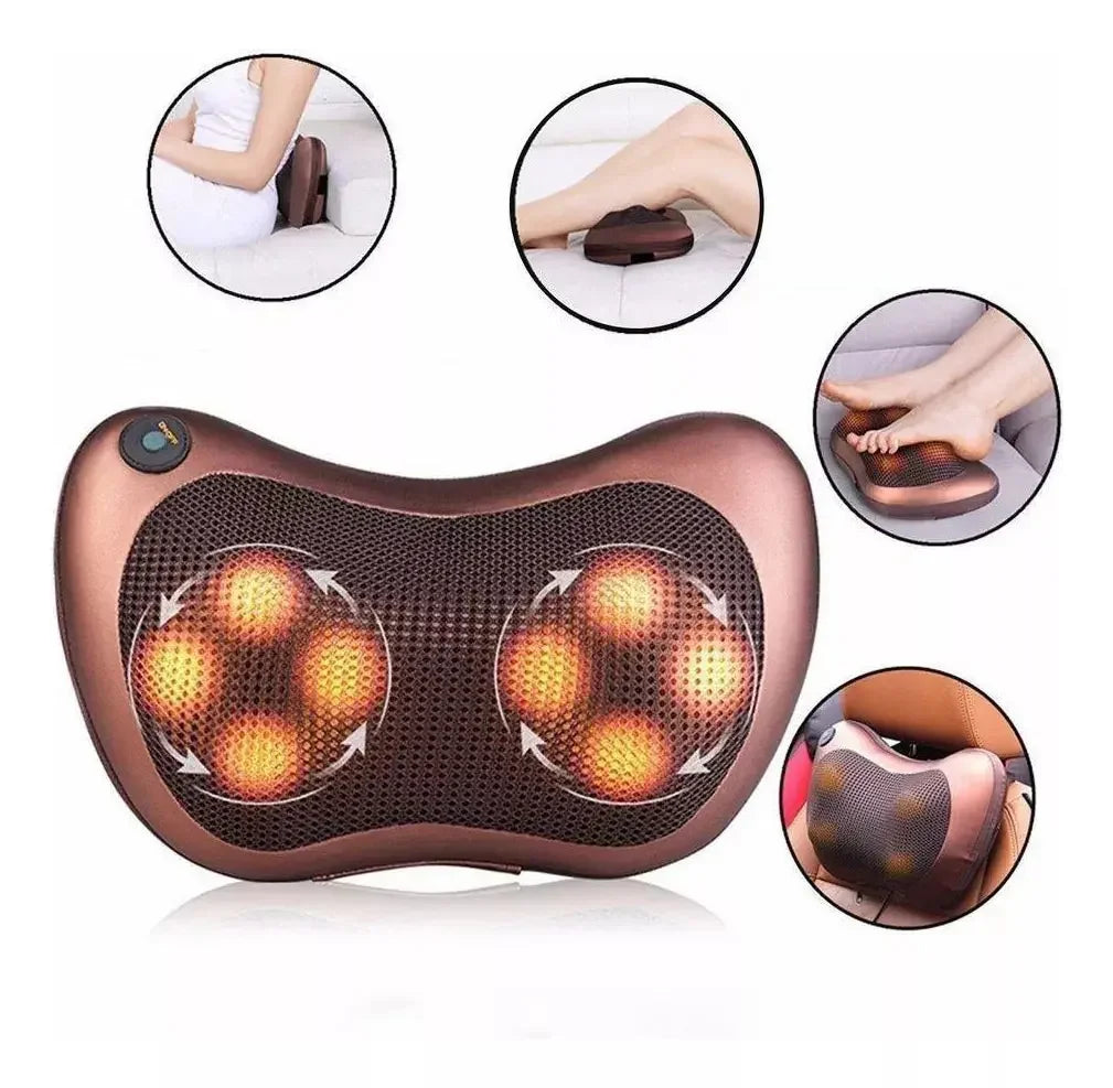 ALMOFADA MASSAGEM - para Alívio de Dor de Pescoço, Pernas, Costas e Pés.( Marrom) Generico