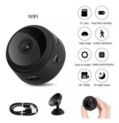 Mini Câmera A9 Segurança Wi-fi Full Hd Coibeu Cor Preto Generico
