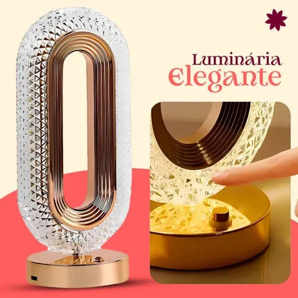 RETRÔ - Luminária Abajur Cristal Led Touch Recarregável USB Genérica