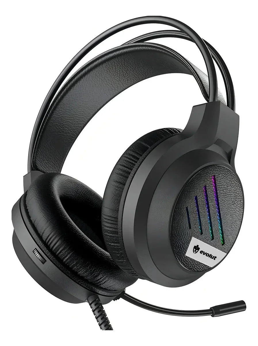 FONE HEADSET GAMER EVOLUT Lesh EG-306 RGB Rainbow - Preto Generico