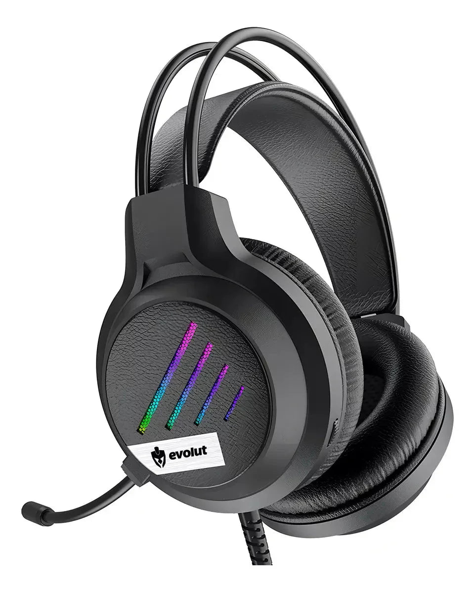 FONE HEADSET GAMER EVOLUT Lesh EG-306 RGB Rainbow - Preto Generico