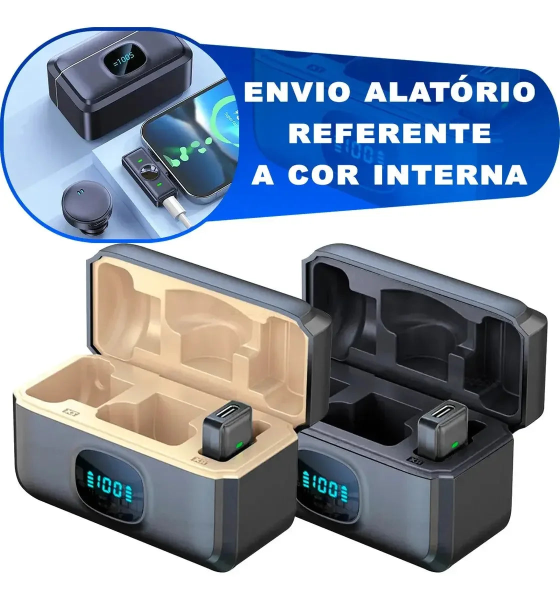 Microfone Lapela Duplo Sem Fio Magnético Anti Ruído Generica