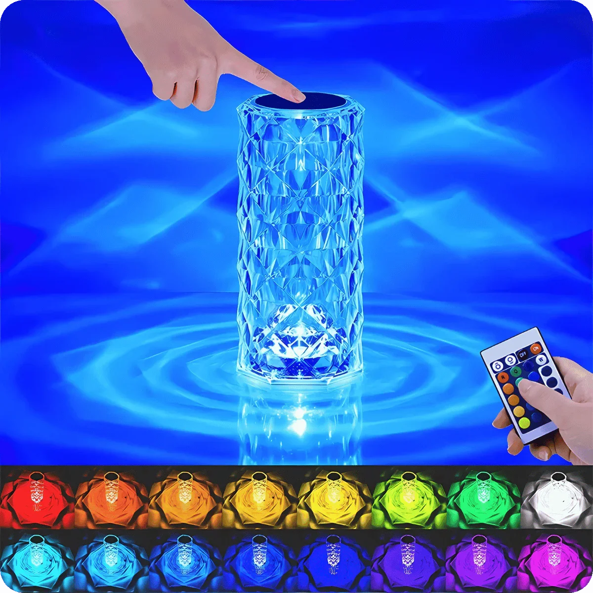 Luminária De Mesa Diamantada 16 Cores LED AltoTech