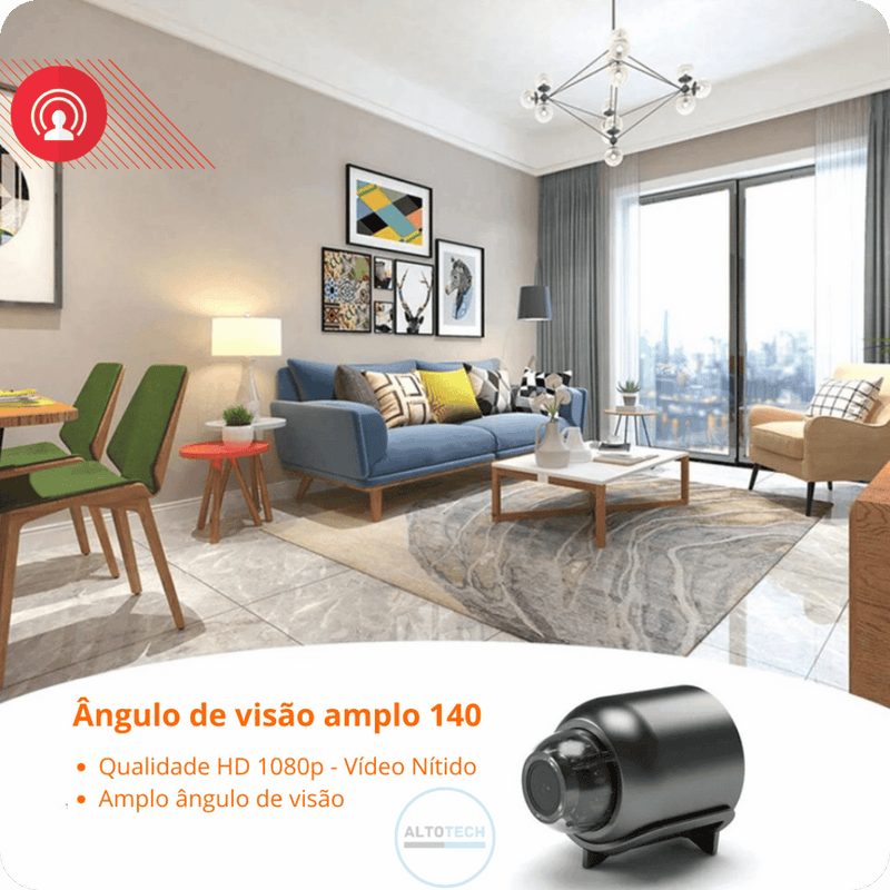 Mini Câmera de Vigilância Sem Fio - WiFi 1080P HD Visão Noturna™