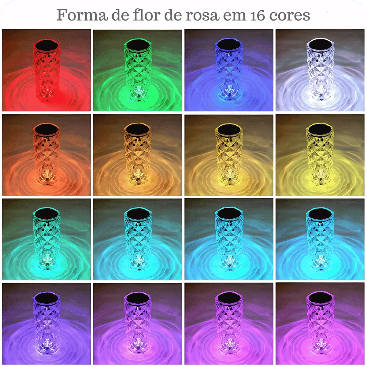 Luminária De Mesa Diamantada 16 Cores LED AltoTech