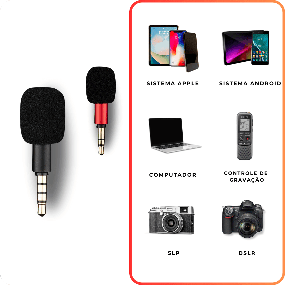 Microfone Áudio Externo - Kebidu-Mic® Portátil AltoTech