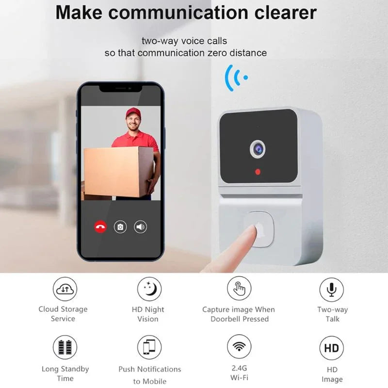 Campainha de vídeo inteligente WIFI com visão noturna com App Premium Generico