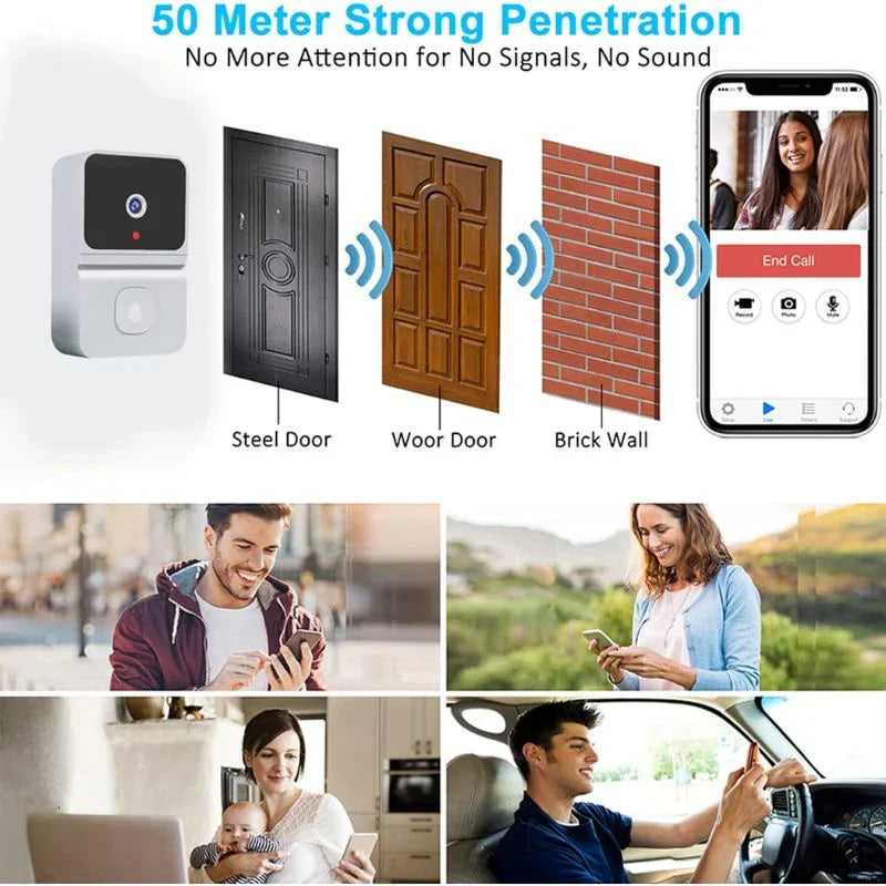 Campainha de vídeo inteligente WIFI com visão noturna com App Premium Generico