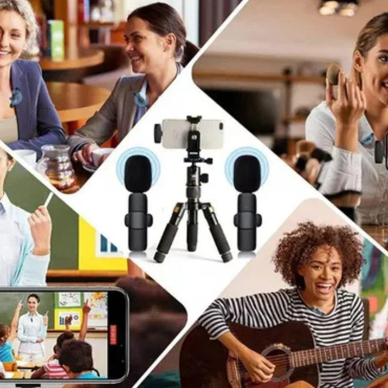 Kit 2 Microfone de Lapela Sem Fio – Áudio Profissional em Movimento AltoTech