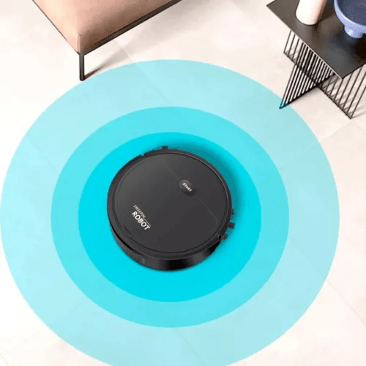 Robô Aspirador de Pó Recarregável - Sweepin Robot (Preto) AltoTech