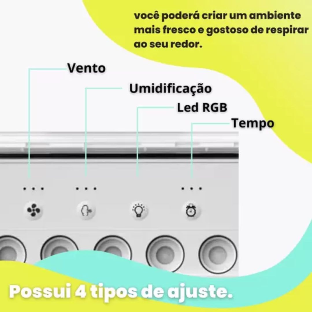 Mini Ventilador Portátil e Umidificador Puracy