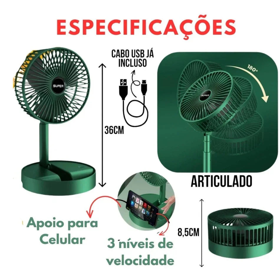 Mini Ventilador Dobrável Com Apoio de Celular Generico