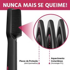 ShineBrush - Escova Alisadora Premium - Vermelho