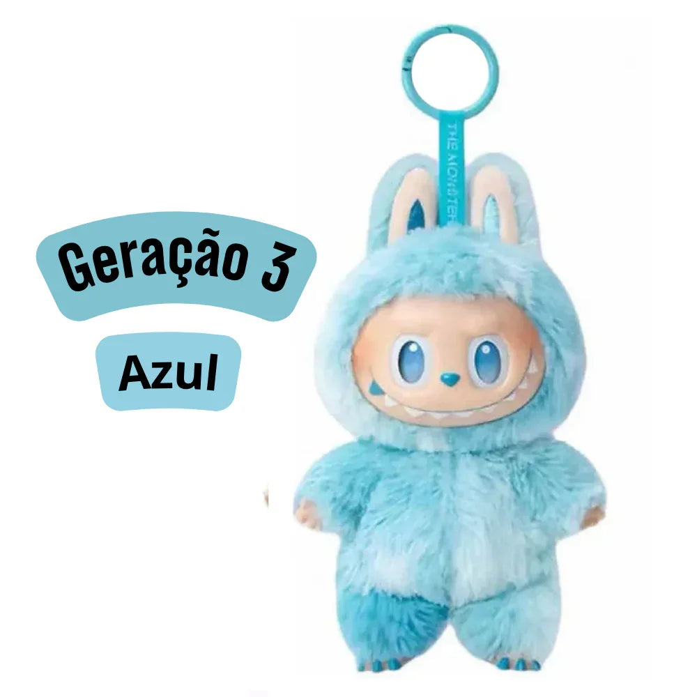 KIT SEM CAIXA + ROUPAS - Geração 3  (Sortidos) - Kit 1 Labubu Monstros Mini Pelúcias Colecionável Personalizável + 1 Roupa Generico